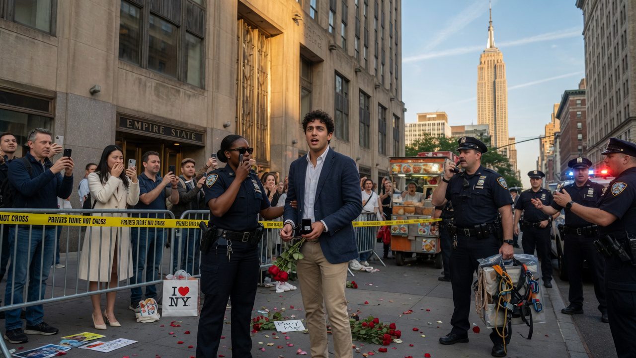 Empire State Building Proposal Climb Sparks Arrest Chaos