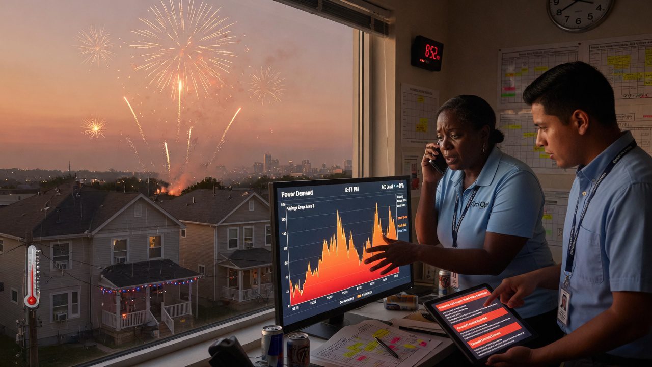 July 4 Power Grid Emergency: AC Demand vs Fireworks Fail