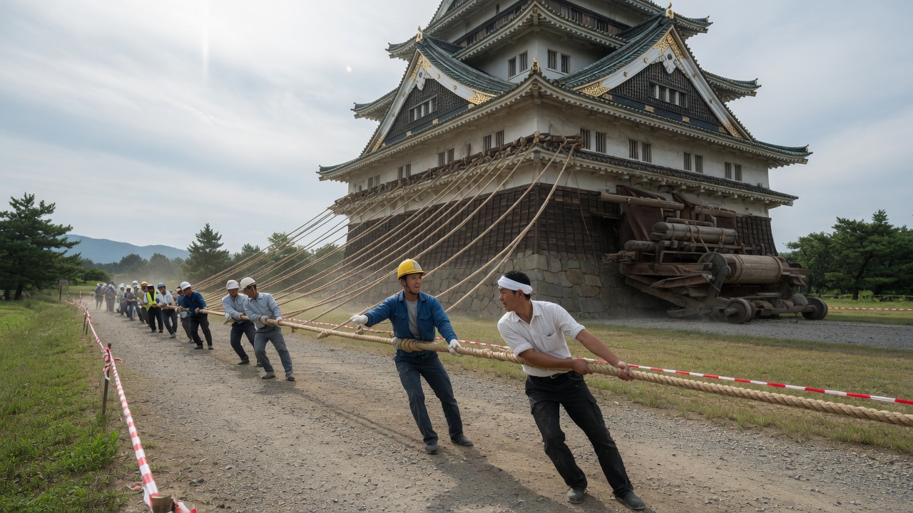 How Japan Moved Hirosaki Castle With 1800 Volunteers: Old-School Infrastructure Wins